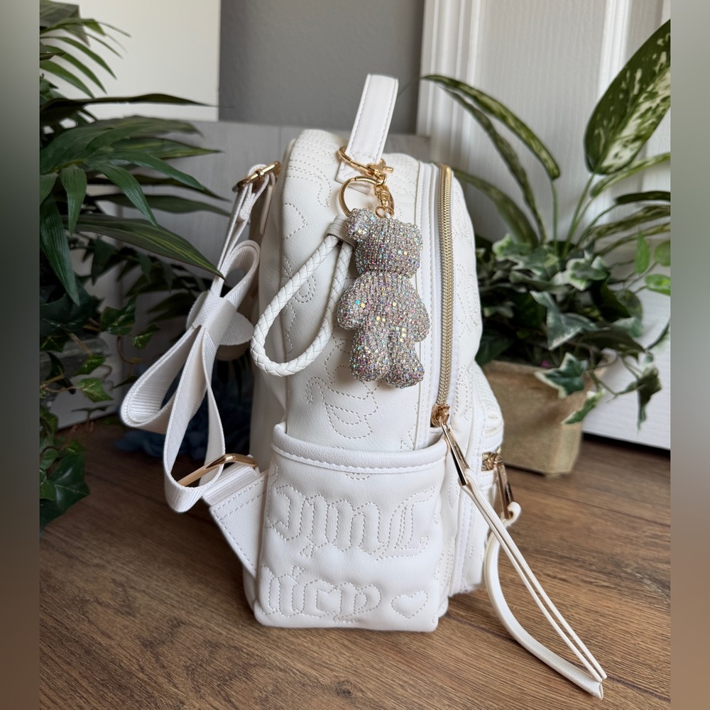 Juicy Couture Rosie Vegan Leather Angel White & Gold Mini Backpack - Picture 3 of 11